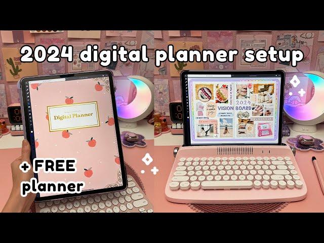 my digital planner setup 2024  + FREE planner | iPad digital planning, plan with me