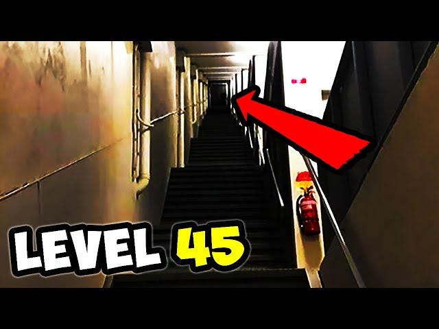 What's up the stairs on Backrooms level 45?