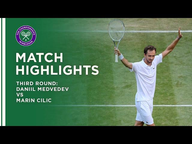 Daniil Medvedev vs Marin Cilic | Third Round Highlights | Wimbledon 2021