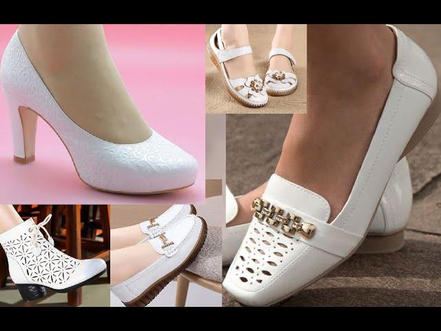 WHITE 2023 TRENDING OFFICE STYLE FOOTWEAR COLLECTION LATEST BEST LOW HEEL SANDALS||#sbleo