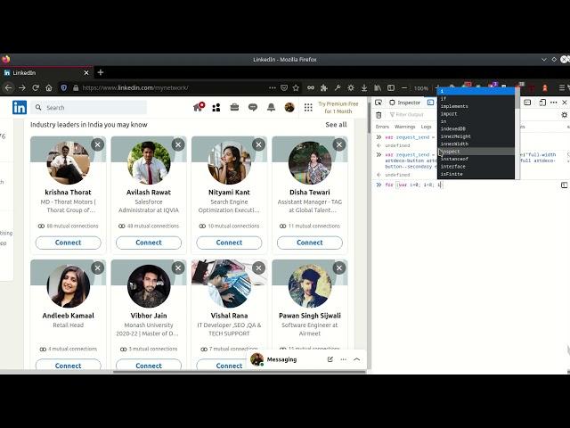 Automate your LinkedIn using JavaScript | Send bulk connection request.