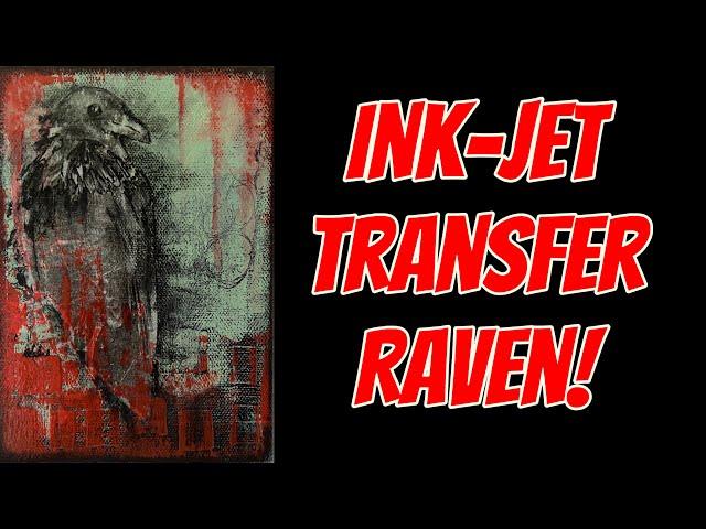 Ink-Jet Transfer Raven Collage! #artdemo #inkjetprinter #raven #birdart #collage