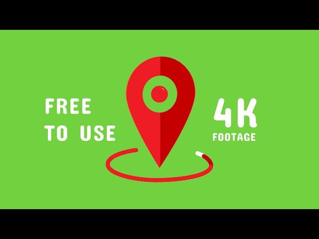 Free Location Icon GREEN SCREEN 4K NEW VERSION. Free for your video's project.