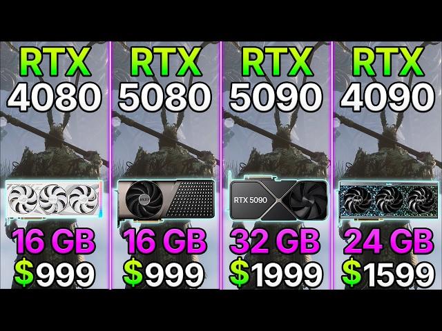 RTX 5080 vs RTX 5090 vs RTX 4080 vs RTX 4090 - Test in 10 Games | 4K