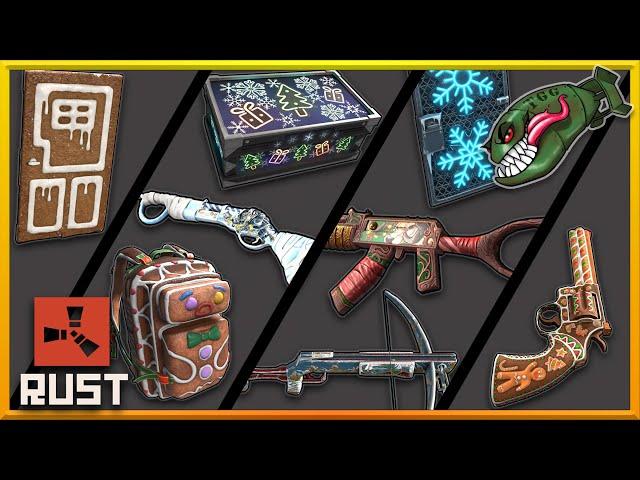 Rust Skins | Krampus Bolty, Santa's Helper AR, Gingerbread Python & Large Backpack #405