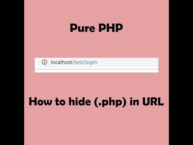 How to hide (.php) extension in URL