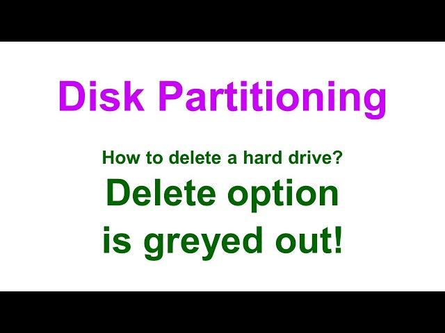 How to delete a drive when the delete option is greyed out