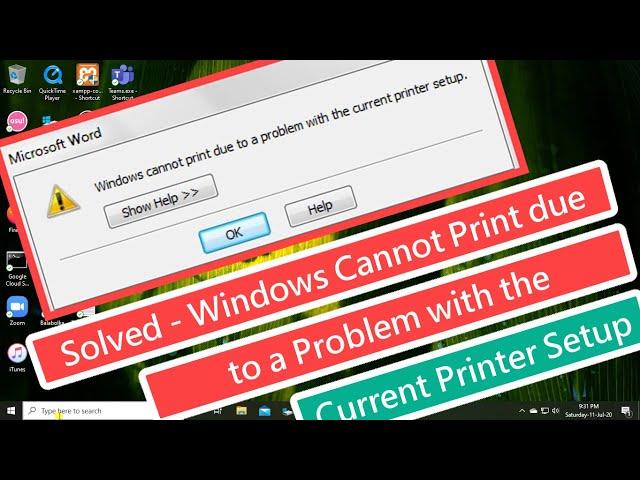 Solved - Windows cannot print due to a problem with the current printer setup