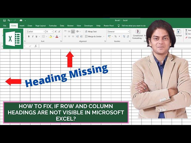 How to fix if row and column titles are not visible in Microsoft Excel?