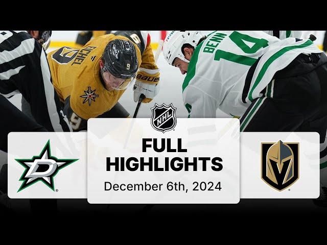 NHL Highlights | Stars vs. Golden Knights | December 06, 2024