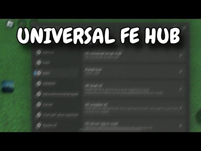 Universal Fe Hub | Pastebin | No Key