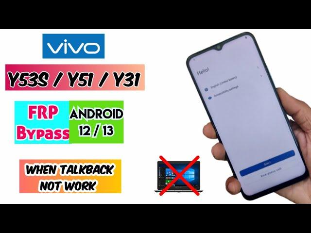 Vivo Y53s / Y51 / Y31 Android 12 / 13 FRP Bypass without PC |  Latest Security