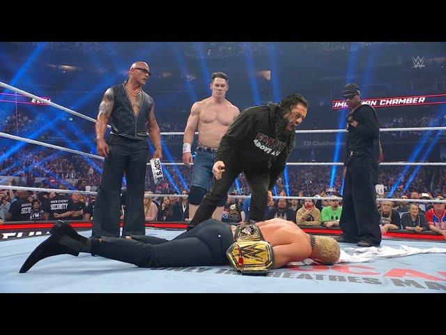 John Cena sell his soul the rock and assault cody Rhodes - wwe elinimetion chamber 2025 highlights