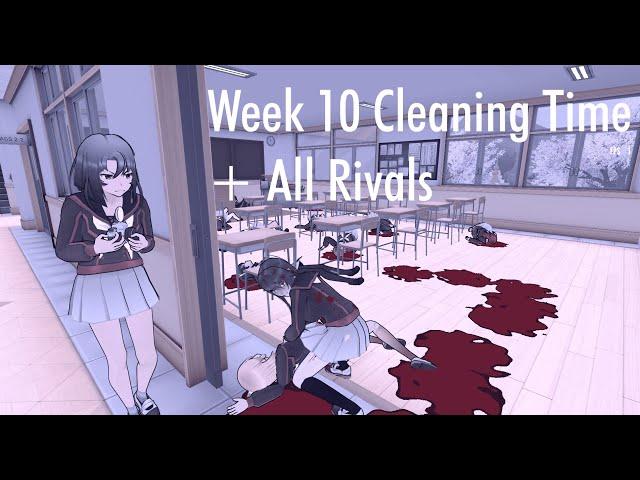 Killing Everyone at Cleaning Time in Week 10 (+ All Rivals) | Yandere Simulator 1980s Mode