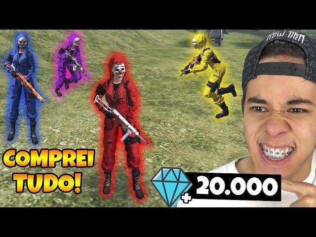 COMPREI A QUADRILHA DE BANDIDOS GASTANDO 20.000 DIAMANTES NO FREE FIRE!