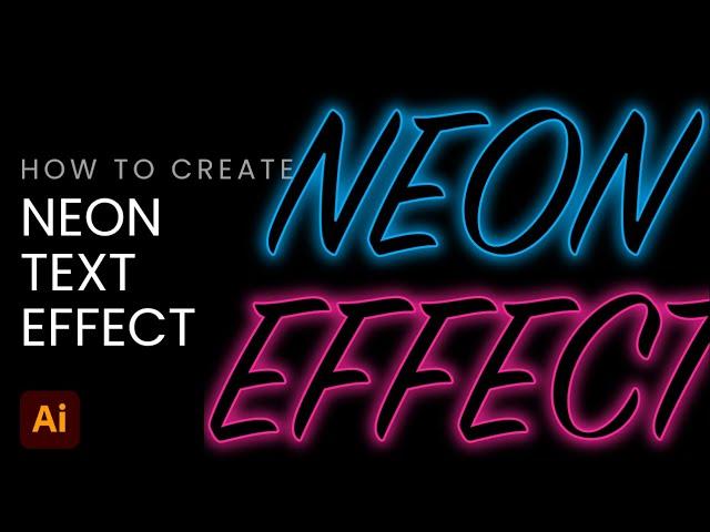 How to create neon text effect in 1 Minute | adobe illustrator