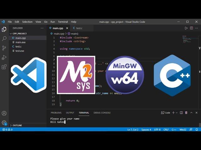 How to Install MSYS2/Mingw-w64 and Run C/C++ files Using Visual Studio Code 2021