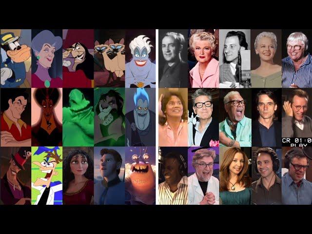 Disney Villains Voice Actors | Live Vs Animation | Side By Side Comparison