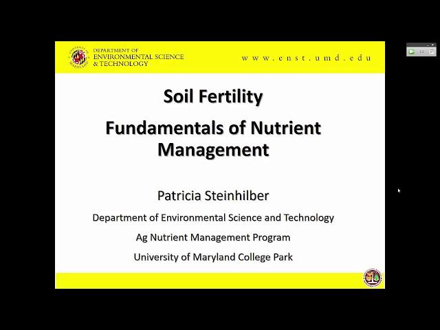 Soil Fertility - Fundamentals of Nutrient Management 2017