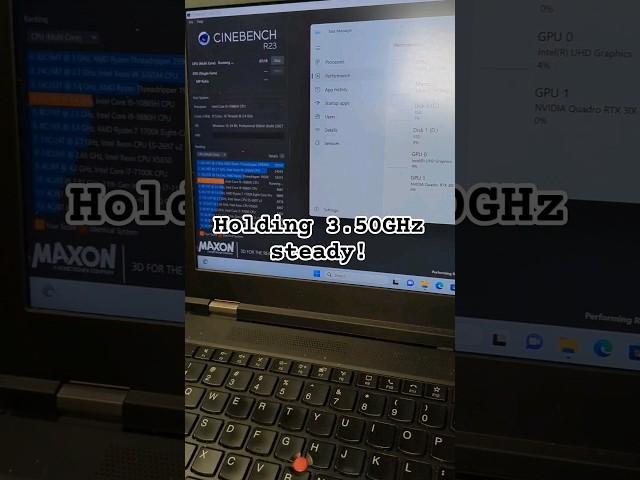 #ThinkPad workstation at 3.50GHz! #laptop #cinebench
