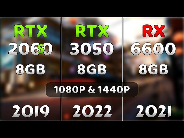 RX 6600 vs RTX 3050 vs RTX 2060 Super | Test In 8 Games at 1080P & 1440P