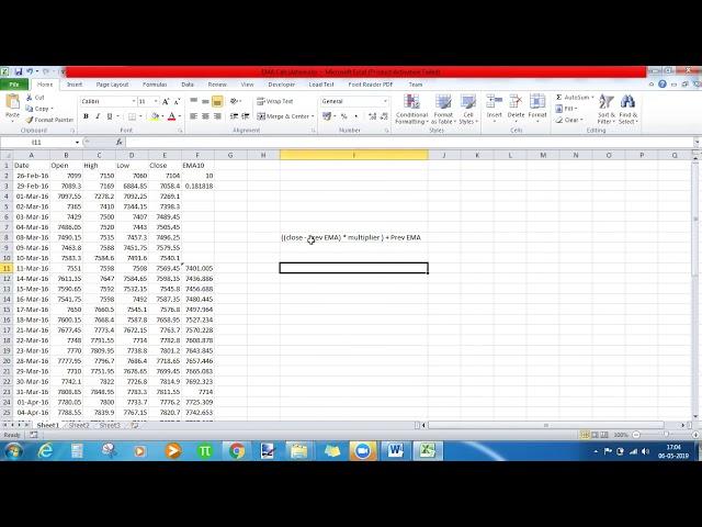 How to Calculate Exponential Moving Average Indicator using Excel