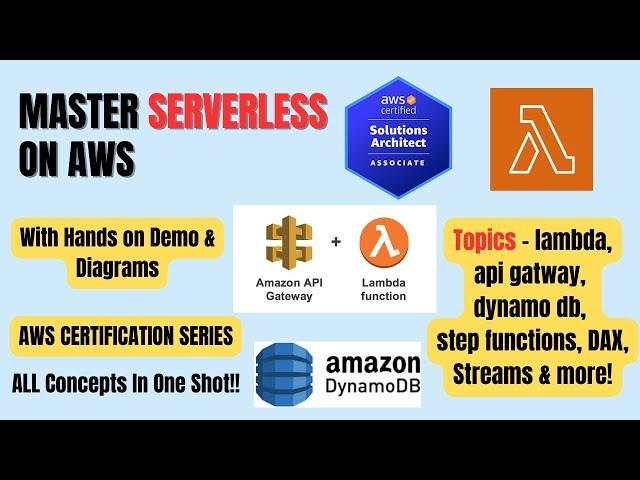 Master ServerLess on AWS - Lambda, API Gateway & More | Diagrams & Demo | AWS-SAA | #aws #serverless