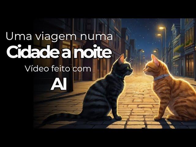 Viajando por uma cidade a noite - Vídeo feito com AI