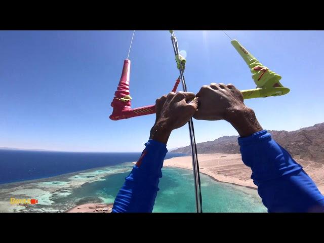 Kite surfer flies away 150m high