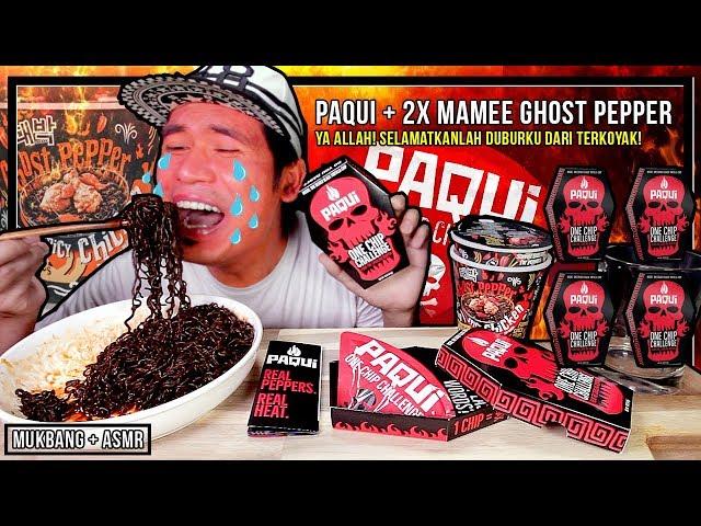 PAQUI ONE CHIP CHALLENGE + 2X MAMEE GHOST PEPPER ! LINDUNGILAH JUBURKU DARI TERKOYAK | ASMR MUKBANG