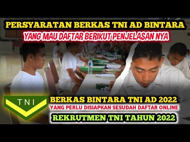 Terbaru!!! PERSYARATAN BERKAS BINTARA TNI AD 2022 YANG PERLU DISIAPKAN SETELAH DAFTAR ONLINE || TNI