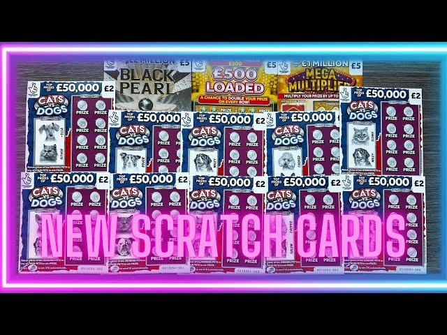  £35 BRAND NEW SCRATCH CARDS, CATS VS DOGS WITH £50,000 JACPOT 