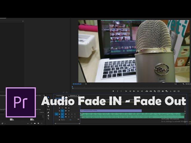 how to fade in  - fade out audio in premiere pro cc 2019