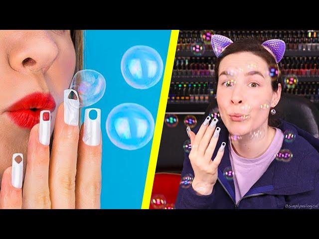 Testing Useless Nail Hacks (Blowing Bubbles Through My Nails)