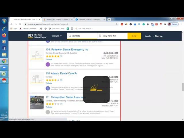 Yellow Pages Scraping - Instant Data Scraper( 100% Free)