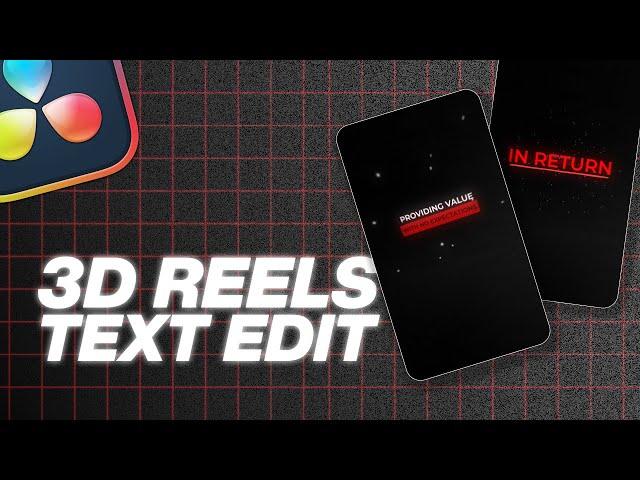 Viral 3D Text Motion Graphics for Reels & Shorts in DaVinci Resolve