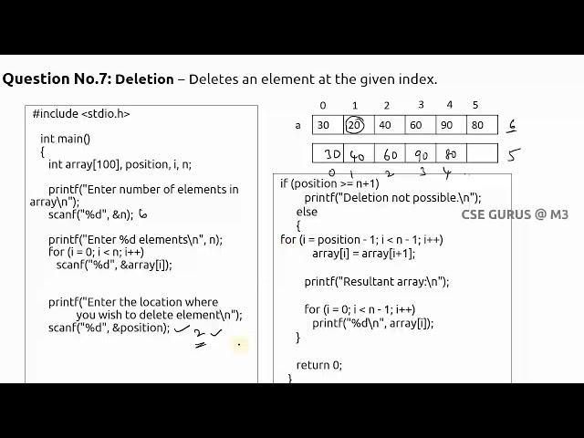 Deleting an element in an array (C program)