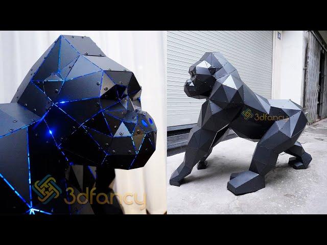 How to make Gorilla Metal with Rivet - Gorilla Sculpture - Handmade Metal Gorilla Statue