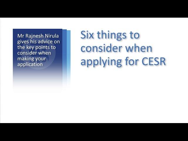 Six things to consider when applying to CESR