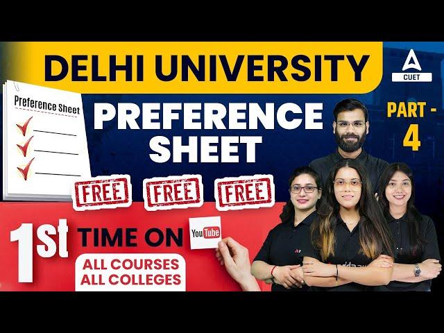 DU Preference List | DU Admission 2022 | Delhi University Preference Sheet | CUET Adda247