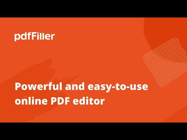 Fill Out PDF Documents and Forms with pdfFiller