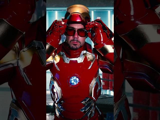 Tony Stark puts on Marvel Legends Series Iron Man helmet!!  #Shorts