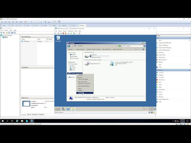 Install Hyper-V on Virtual Machine running windows server 2016 deployed in VMware Workstation 12.5