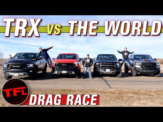 Rebel vs. Silverado vs. Raptor vs. TRX: The World’s Sickest Off-Road Truck Drag Race!