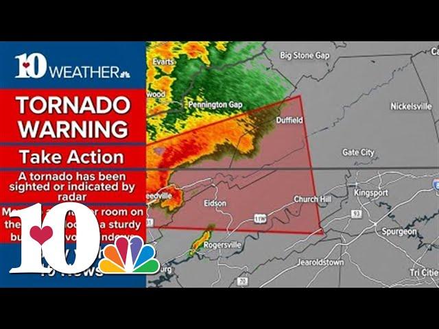 Tornado Warning issued for Hawkins and Hancock counties until 7 p.m.