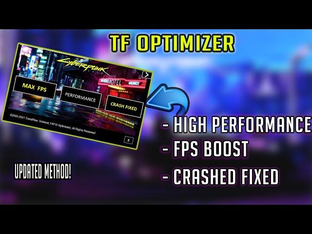 TF Optimizer For Cyberpunk 2077 Dramatically Boost FPS & Improve Performance on Low end PC| 2020.