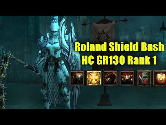 SHIELD BASH Roland's GR130 Rank 1 Clear - Hardcore Season 25