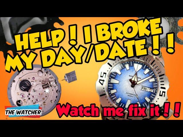 Fixing a broken NH36  Day/date function  Seestern Monster | Watch repair | The Watcher