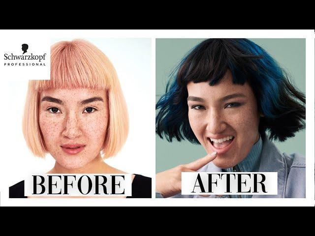 Two-Tone Blue Hair in Two Minutes using Chroma ID Blue Hair Dye | Schwarzkopf