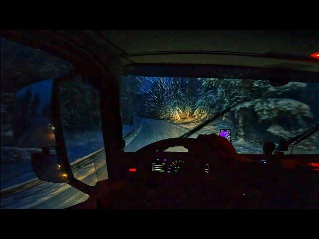 First snow this year  And first problems  POV Truck Driving Norway 4K60 Volvo FH540